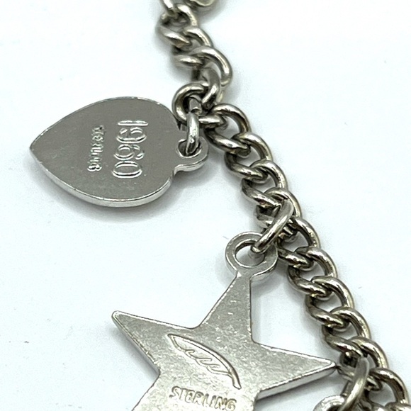 50's 60’s BETA SIGMA PHI Heart Star Charm Vintage Members Bracelet 925 Silver - Picture 11 of 15